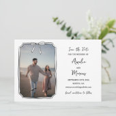 Tijdloze zwart-wit minimalistische hand getrokken  save the date (Staand voorkant)