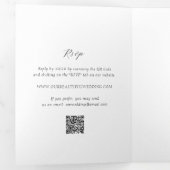 Tijdloze zwart-wit QR-code Elegante bruiloft Drieluik Uitnodiging (Binnenzijde eerst)