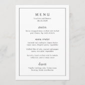 Tijdloze Zwarte en Witte Elegante Trouwdag Menu (Voorkant)