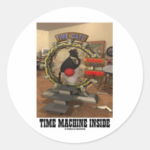 Tijdmachine binnenin (Open Source Duke) Ronde Sticker