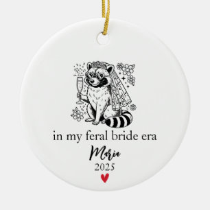 Tijdperk van Wilde Bruid, Grappig Wasbeer Bruid Ge Keramisch Ornament