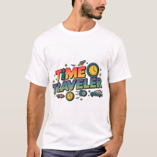 Tijdreiziger Retro Futuristisch T-shirt – Multicol