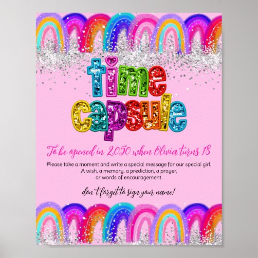 Tijdscapsule in Regenboogstijl Poster (Voorkant)