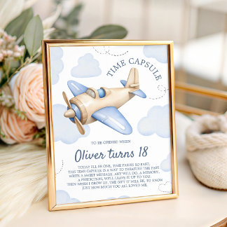 Tijdscapsule Tafelbord voor Vintage Aviator Thema Reclamebord Met Voetstuk