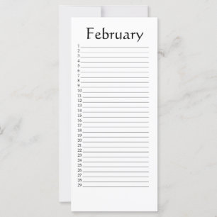 Tijdschema februari