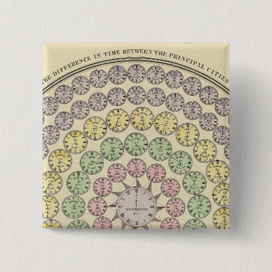 Tijdschema Vierkante Button 5,1 Cm (Voorkant)