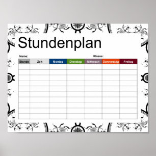 Tijdschema voor lijnpatroon tegel Scarab Poster