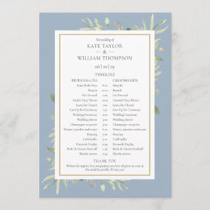 Tijdschema voor usty Blue Greenery Wedding Programma