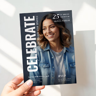 Tijdschrift Cover Foto 25e Verjaardagsfeest Kaart