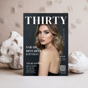 Tijdschrift Cover Foto RSVP 30e Verjaardagsfeest Kaart