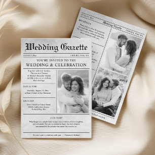 Tijdschrift Foto Elegante All In One Bruiloft Kaart