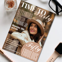 Tijdschrift Hoesje 50e Verjaardagsfeestuitnodiging