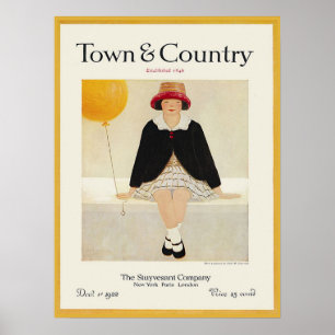  Tijdschrift Hoesje Geel ballonmeisje 1922 Poster