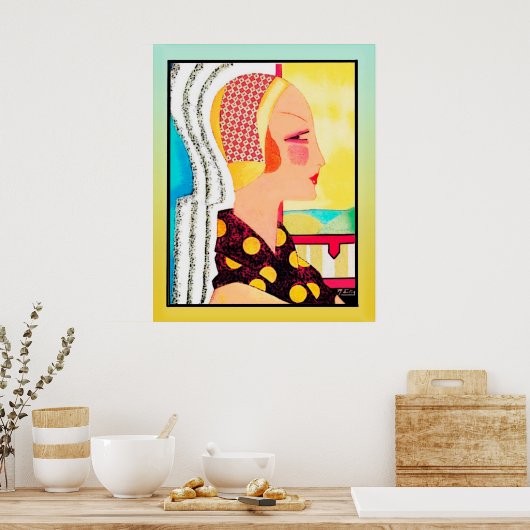 tijdschrift Hoesje Lady (Art Deco) Poster (Keuken)