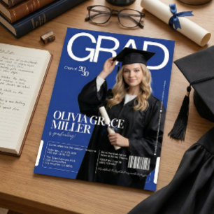 Tijdschrift Omslag Chic Afstudeerfeest met Foto Kaart