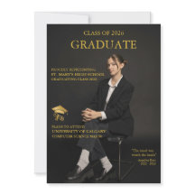 Tijdschrift Omslag Zwart Goud Afstudeer Uitnodigin