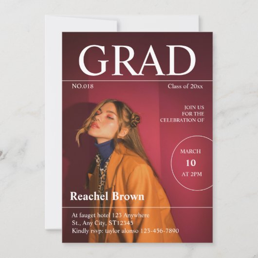 Tijdschrift Redactie Hoesje Afstuderen Uitnodiging (Voorkant)