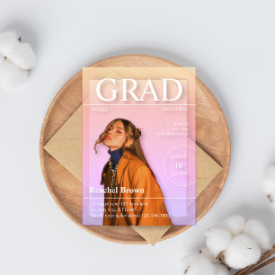 Tijdschrift Redactie Hoesje Afstuderen Uitnodiging Acryl Uitnodigingen