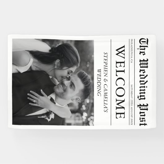 Tijdschrift Redactionele Krant Bruiloft Welkomstbo Spandoek (Horizontaal)