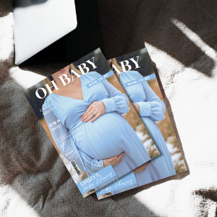 tijdschriftcover foto Boy Baby shower Kaart