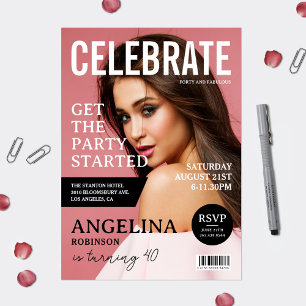 Tijdschriftcover Foto Verjaardagsfeest Kaart