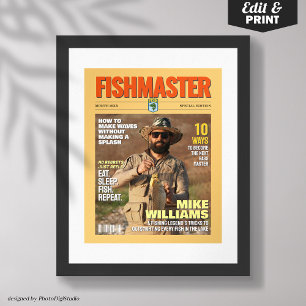 Tijdschriftcover met eigen visfoto, cadeau voor vi poster