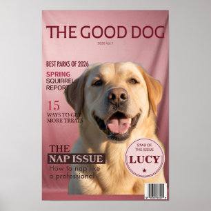 Tijdschriftcover met foto van je hond - Cadeau voo Poster