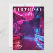 Tijdschriftcover verjaardagsfeestje kaart (Voorkant)