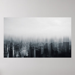 TIJDSLAP FOTOGRAFIE VAN STADSBOUW POSTER