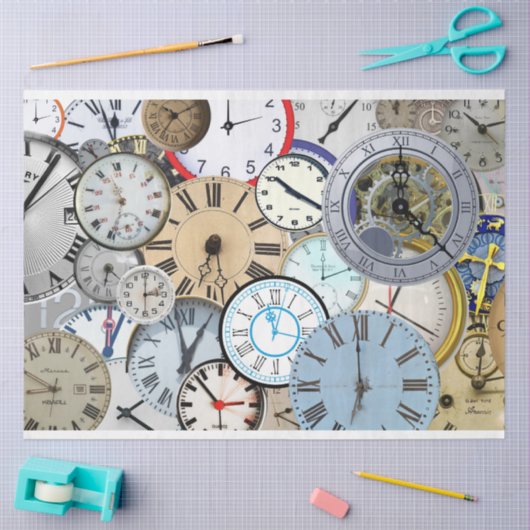 Tijdspatten en klokken ontkoppelen tissuepapier (Craft)