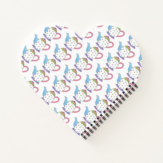 Tijdstip gepersonaliseerde pokkendot theepot theep notitieboek (Achterkant)