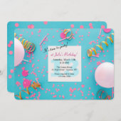 Tijdstip verjaardagsfeestdag kaart (Voorkant / Achterkant)