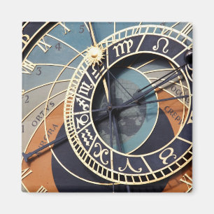 Tijdstip voor antieke astrologie Tsjechische klok. Magneet