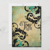 -tijdstuk twee wordt één bruiloft uitnodigen kaart (Achterkant)