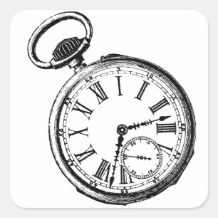 Tijdstuk voor kantelen van Clock Pocket Watch Face Vierkante Sticker