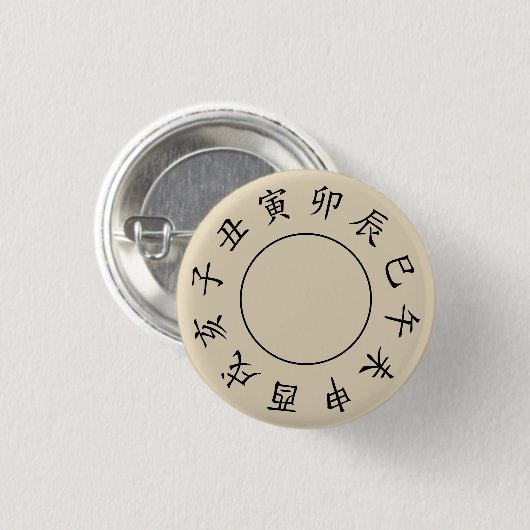Tijdtellingen in het oude China Ronde Button 3,2 Cm (Voorkant /achterkant)