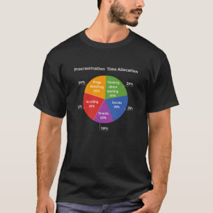Tijdverdeling voor uitstelgedrag Grappige taartgra T-shirt