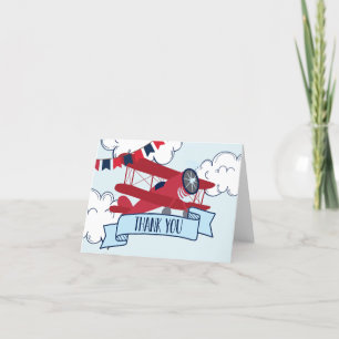 Tijdvliegdag vliegend vliegtuig bedankkaart