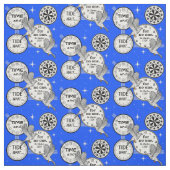 Tijdvliegen - Vogels en klokken - Helderblauw Stof (Swatch)