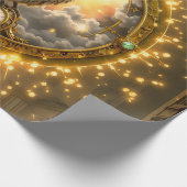 Tijdwaarnemer Raven – Gotische Klokwerken Cadeaupapier (Hoek)