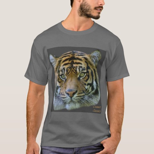 tijger1_dk.grijs/bgrd t-shirt (Voorkant)
