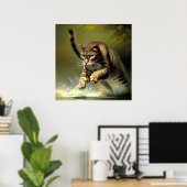 Tijger (1) Wilde kat Poster (Thuiskantoor)