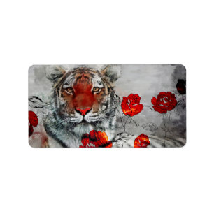 Tijger 2022 het Etiket van het Adres van de Terugk