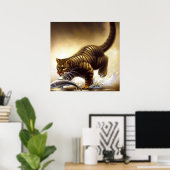 Tijger (3) Wilde kat Poster (Thuiskantoor)