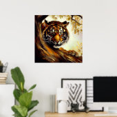 Tijger (5) Wilde kat Poster (Thuiskantoor)