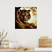 Tijger (5) Wilde kat Poster (Keuken)