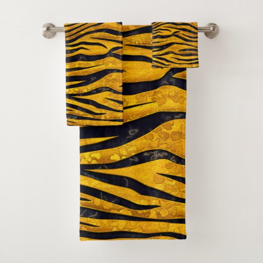 Tijger afdrukken - Gold Clusters Bad Handdoek (Insitu)
