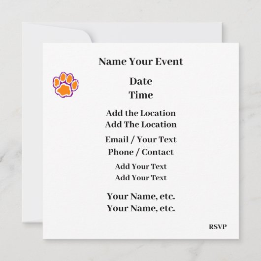 Tijger Afstuderen - Uitnodiging (Achterkant)