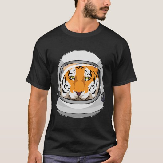 Tijger als astronaut met helm t-shirt (Voorkant)