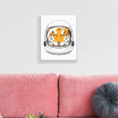 Tijger als astronaut met Helmet Canvas Afdruk (Insitu (Woonkamer))